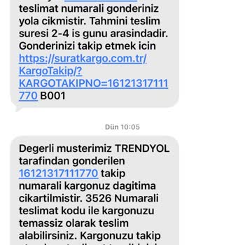 Sürat Kargo Dağıtım Dışı Bahane Ve Kaba İletişim Nedeniyle Teslim Edilmemiş Baget Yüzük