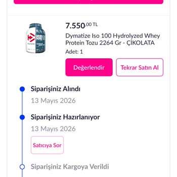 Teslim Edilmemiş Supplement Siparişi Ve Geri Ödeme Sorunu