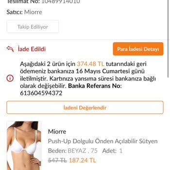 Kaybolan Sipariş Ve Zorla İptal Edilen Ücret İadesi Nedeniyle 340 TL Fiyat Farkı Şikayeti