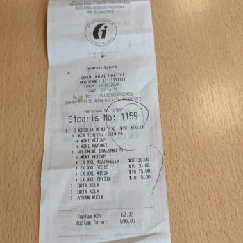 Adana Optimum AVM'de Sbarro'da Büyük Pizza Kalitesiz Ve Yanmış Ücret İadesi Talebi