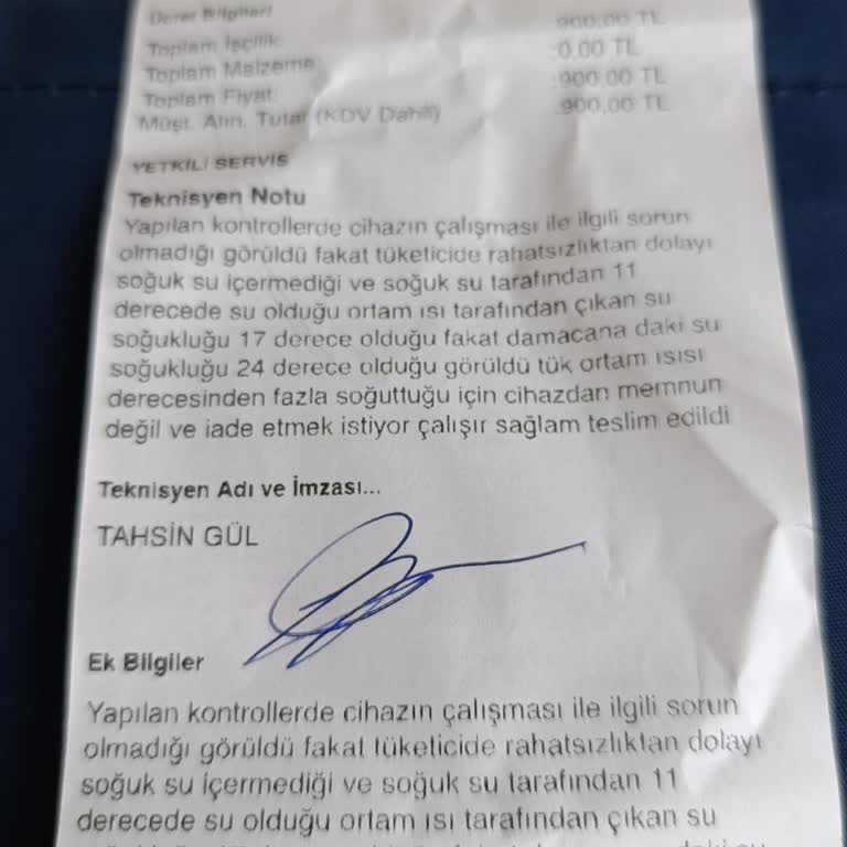 Sağlık Durumum Nedeniyle Soğuk Su Sebili Kullanılamaz Para İadesi Talebi