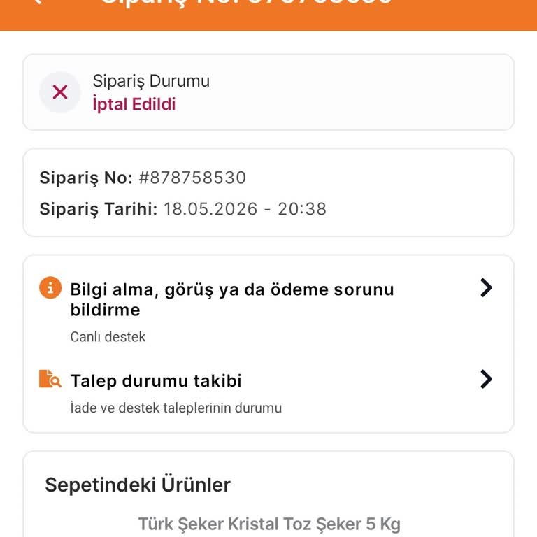 Açıklamasız Acil Sipariş İptali Ve İlgisiz Müşteri Hizmetleri