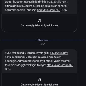 Aras Kargo’da Gerçek Olmayan Teslimat Bildirimi ve Tekrarlayan Sorun