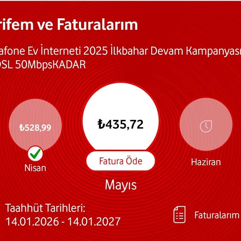 Vodafone Net Kullanmamış İnternetten Fatura ve Cayma Bedeli İtirazı