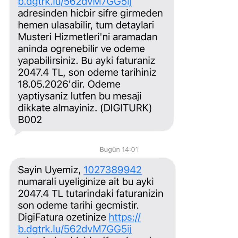 İptal Edilen Taahhüt Sonrası Beklenmeyen 2.047 TL Fatura