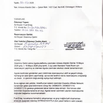 Otel, Aynı Rezervasyon İçin İki Kez Ödeme Alarak Mağdur Etti