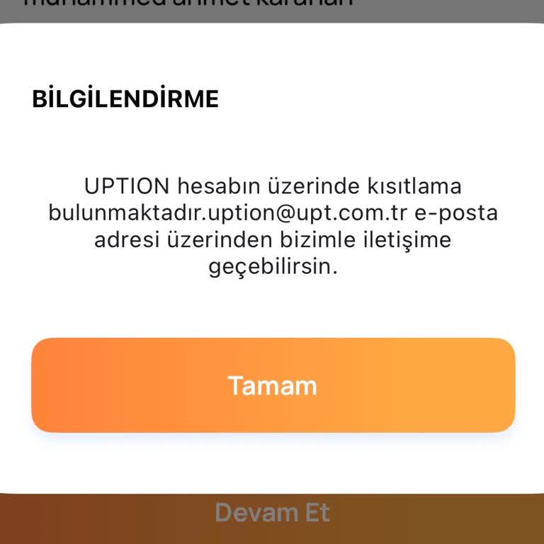 Uption Mobil Bankacılık Hesabımda Uzun Süreli Kısıtlama Ve Cevapsız Müşteri Hizmeti
