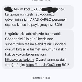 Aras Kargo Kuryenin gerçek olmayan Fotoğrafı Ve Şube Müdürünün Müşteri Tehdidi