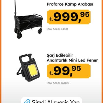 Migros Stokta Olmayan Proforce Kamp Arabası İçin Reklam