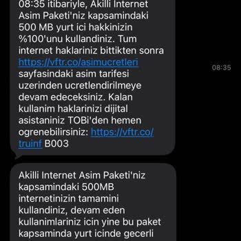 Vodafone’da Kullanmadığım 1 GB İçin 390 TL Aşım Ücreti Yansıtıldı