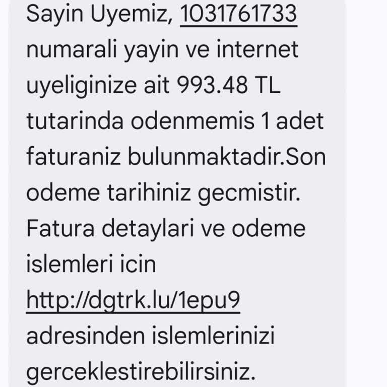 Kullanılamayan Digiturk Hizmeti İçin Haksız 993,48 TL Borç Talebi