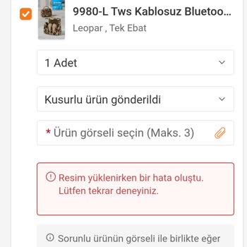 Uygulama Hatası Nedeniyle Destek Kaydı Açamama Ve İade Talebi
