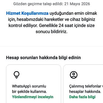 WhatsApp Hesabım Gözden Geçirildiği İçin Erişilemiyor Ve Destek Verilmiyor