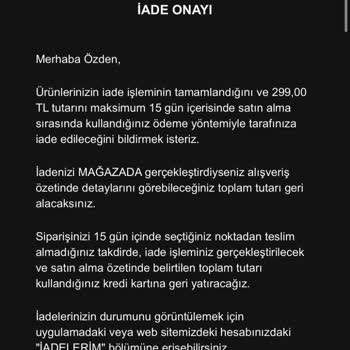 8.829 TL Ödeme Yapıldı Ama Ürün Teslim Edilmedi Ve Onaysız İade