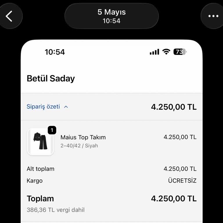 Betül Saday Sitesinden Siparişin Gecikmesi Ve Yanıtsızlık