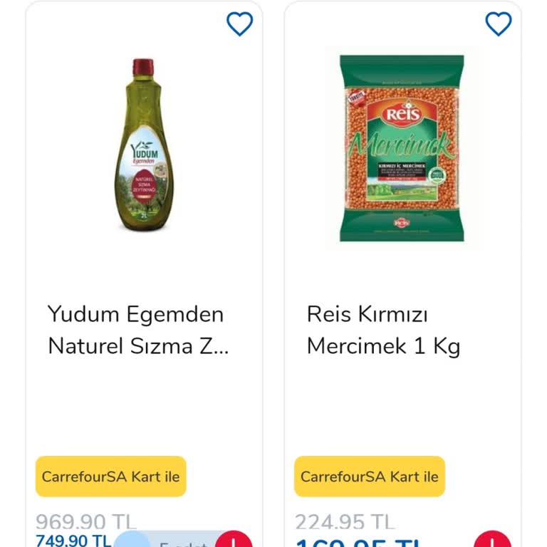 Carrefour SA Mobil Uygulamasında Zeytinyağı Fiyatı Yanıltıcı