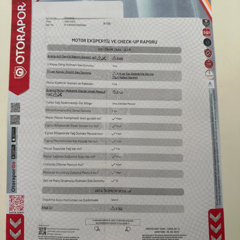 Otorapor Ödemiş Ekspertizindeki Motor Arızası Sonrası 200 Bin TL Masraf Ve Sorumluluk Reddi