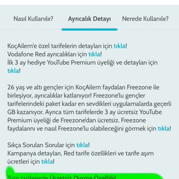 Koç Ailem Ve Vodafone Arasında Ücretsiz Durma Özelliği Tanımlanamadı