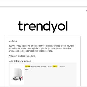 Lidar Sensör Hatası Yaşayan Robot Süpürge İçin Trendyol’da Değişim Ve Servis Sorunu