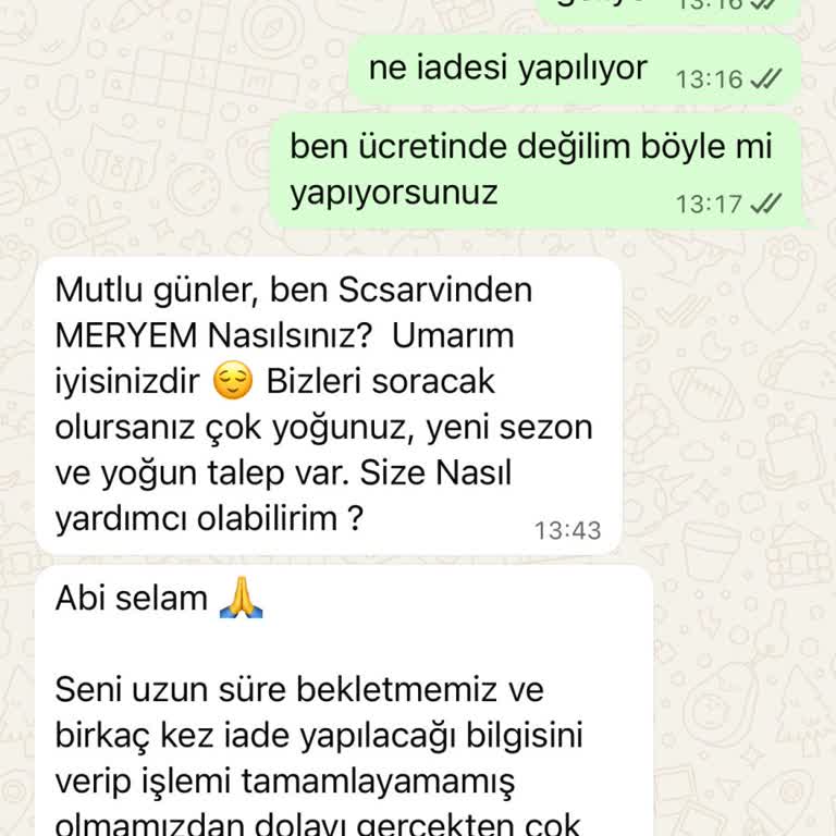 SC Sarvin'den 2.000 TL Değerindeki Siparişim Teslim Edilmedi, İade Bekliyorum