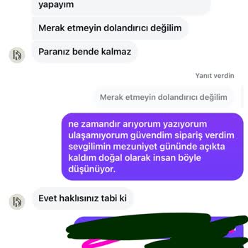Özel elbise siparişinde yaşanan mağduriyet ve iade süreci