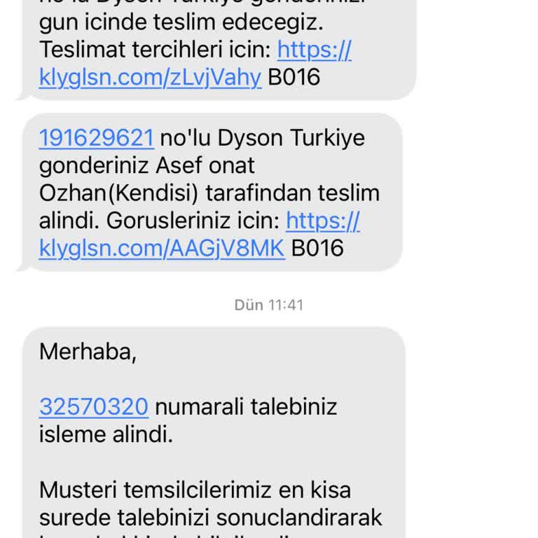 Dyson V8 Süpürge Teslim Edilmedi, Kargo Açıklaması Bekliyor