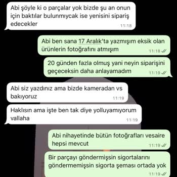 Araçtan İzinsiz Parça Çıkarma, Yanlış Parça Gönderimi Ve Uzun Süreli Arıza Sorunları
