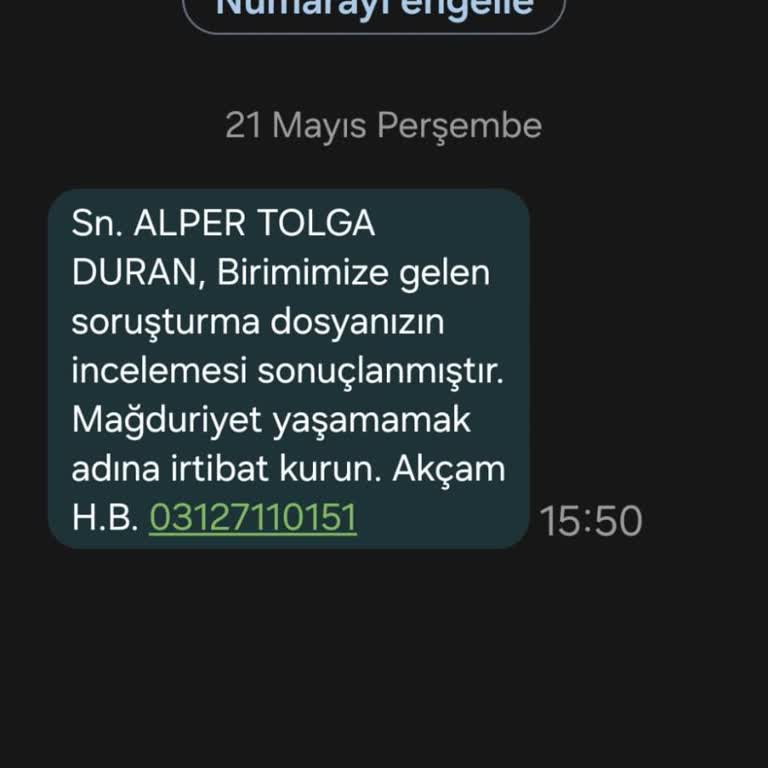Kişisel Verilerin İzinsiz Kullanımı Ve Sahte Soruşturma Mesajı