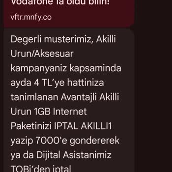 Vodafone İzinsiz Veri Kullanımı Ve Yanıltıcı Bildirimler