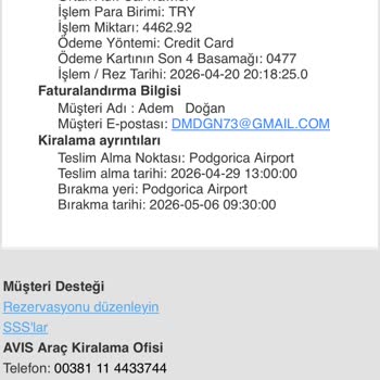 Pegasus Ve Avis Ofisinde Habersiz 275 Euro Ek Ücret İadesi Talebi