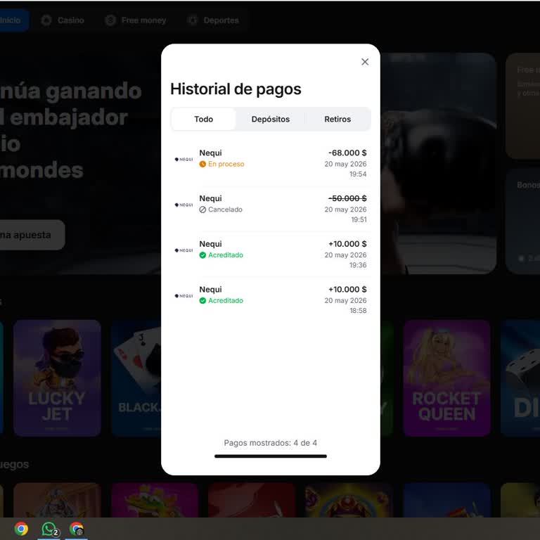 Retraso y cancelación de retiro en 1Win hacia cuenta, pido solución