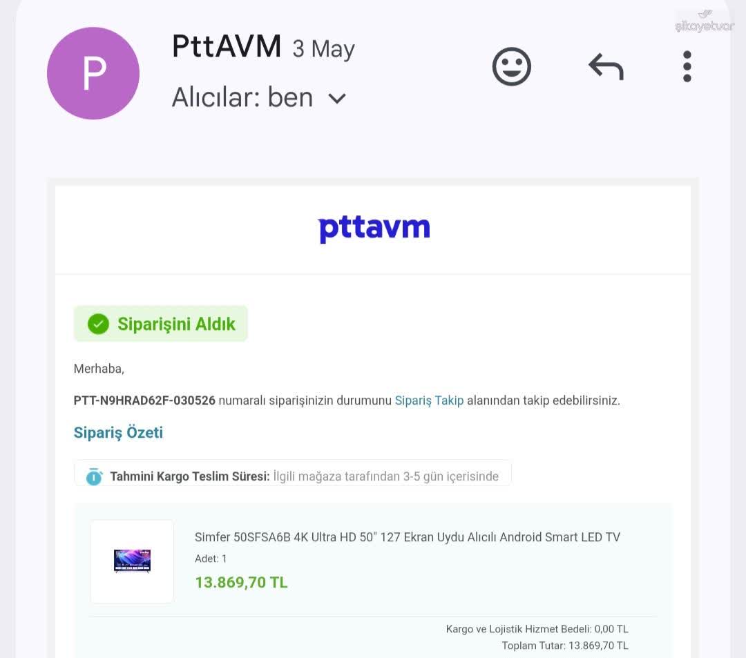 ぷんまま様確認ページ PttAVM Simfer TV'de Görüntü Çakışması Ve İade Talebi - Şikayetvar