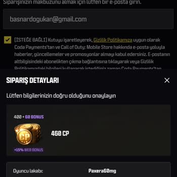 Codashop Hata 1301 CP Satın Alımını Engelliyor Ve Hesabım Kara Listeye Alındı