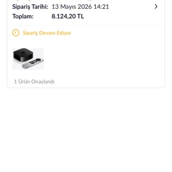 Apple TV Siparişi Gelişmedi Ve Ücret İadesi Talep Ediyorum