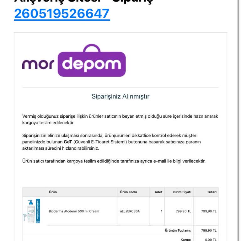 Mordepom.com’da Siparişim Gönderilmedi, İptal Ve İade Talebi