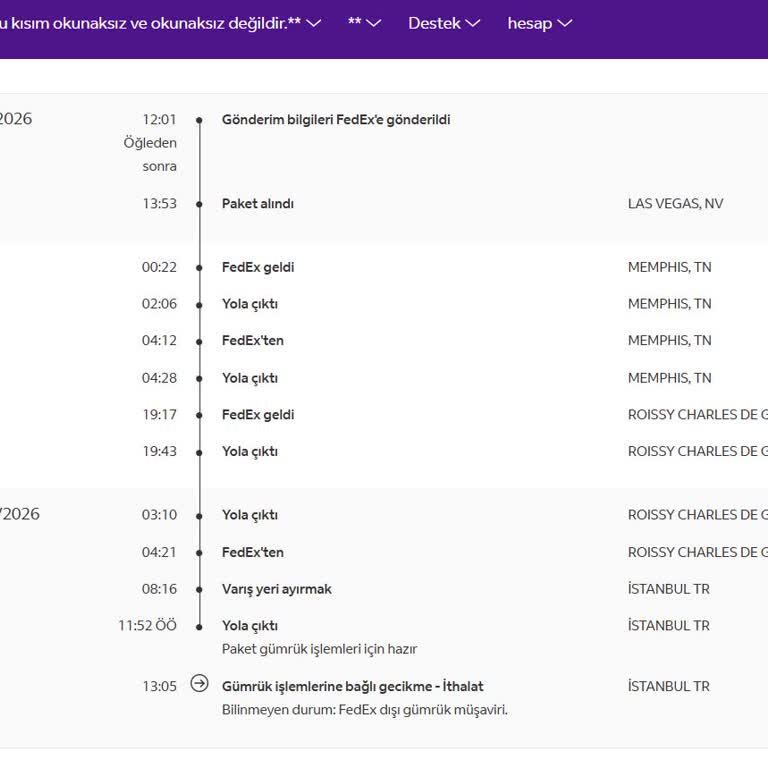 Gümrük Gecikmesi Ve Fedex Müşteri Hizmetlerinin İlgisizliği