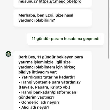 Jojobet'te 4000 TL Havalesi Geçmedi Ve Destek Çözüm Sunmuyor
