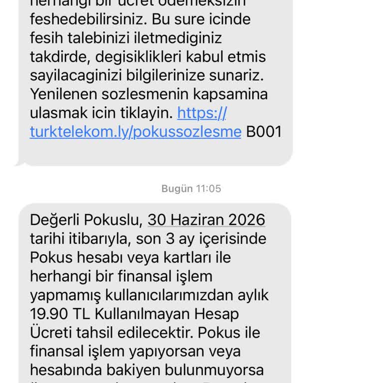 Kullanmadığım Pokus Hesabının Derhal İptali Ve Ücret Uyarılarının Durdurulması