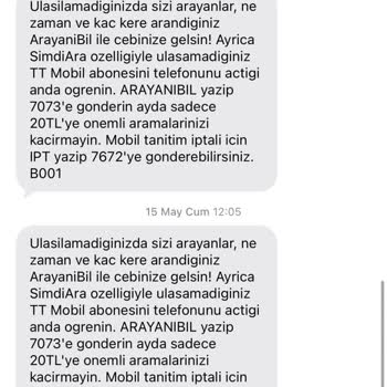 İptal Etmeme Rağmen Gelen Ticari SMS Ve Arayanı Bil Mesajları