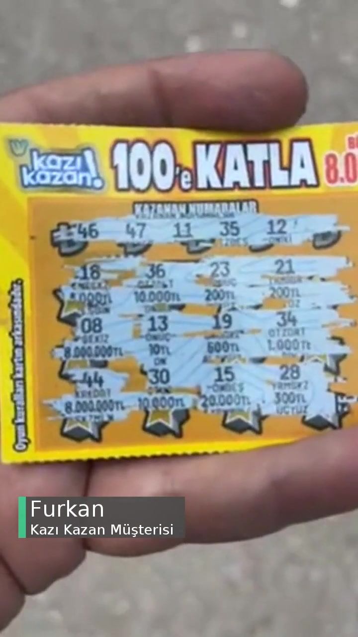 Kazı Kazan 100 Liralık Bilette 10 Lira İkramiye Var videonun kapak resmi