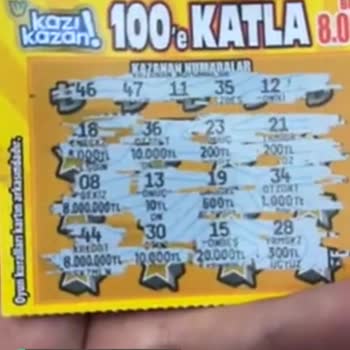 Kazı Kazan 100 Liralık Bilette 10 Lira İkramiye Var