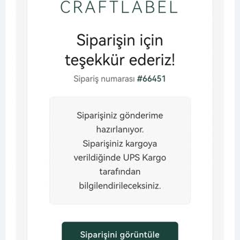 Craftlabel Siparişi Kargoya Verilmedi, İletişim Yok