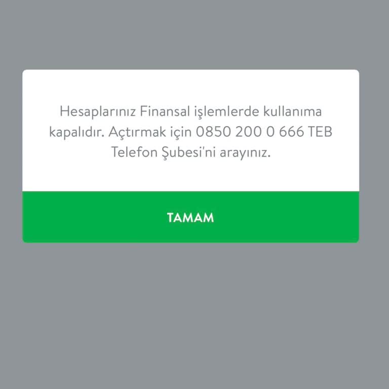 Hesabım Finansal İşlemlere Kapalı Ve Müşteri Hizmetlerine Ulaşılamıyor