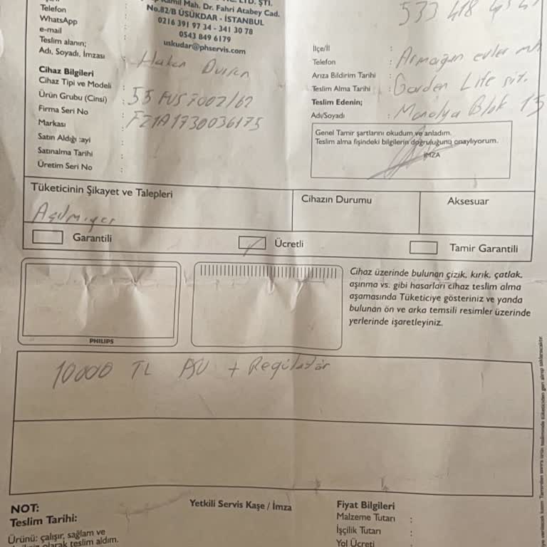 Philips Yetkili Servisin Yanıltıcı Arıza Tespiti Ve Haksız Servis Ücreti