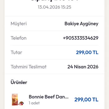 Teslim Edilmemiş Siparişim Ve 299 TL İade Talebim Cevap Bekliyor