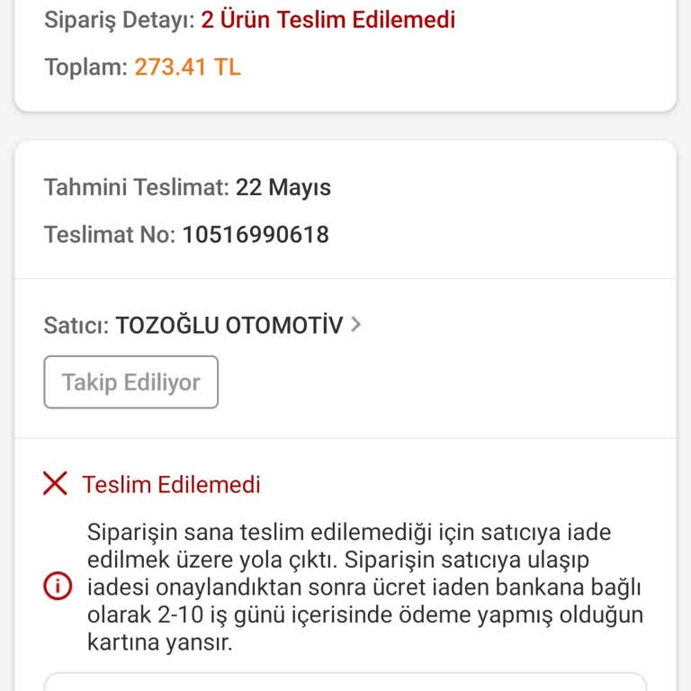 Kuryenin Aramadan Teslimat Çıkması Ve Yanlış İade Başlatması