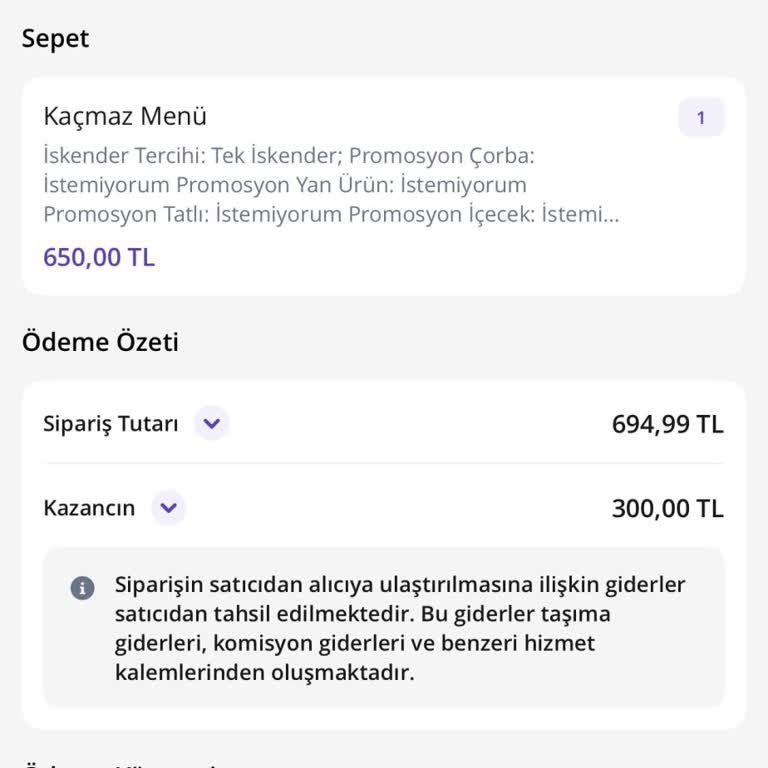 Getir Yemek'te Sipariş İptali Ve Ücret İadesi Reddi Mağduriyeti