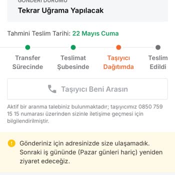 Kargo Teslim Edilmedi, Şubeden Alınamıyor Ve Teslimat Pazartesiye Ertelendi