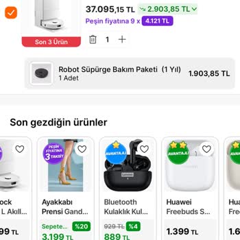 Hepsiburada'da 9 Taksit İlanı Yanıltıcı Ve Sepette Fiyat Değişikliği