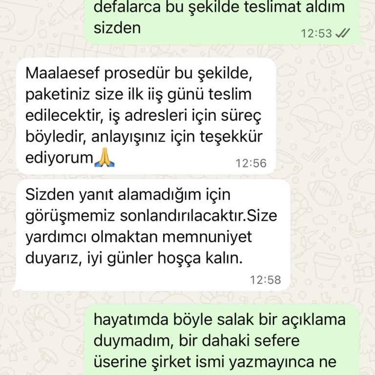 İş Yeri Açık Olmasına Rağmen Kargo Kapalı Düşülerek Teslim Edilemedi